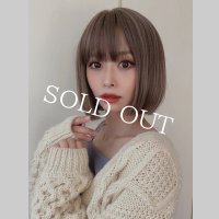 【切りっぱなしボブ】ミルクティグラデーション
