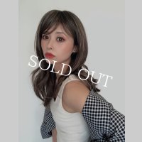 【無造作ウルフロング】アッシュベージュブラウン×根元ダーク