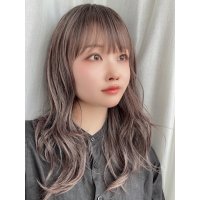 【無造作ウルフロング】ラベージュ×根元ダーク