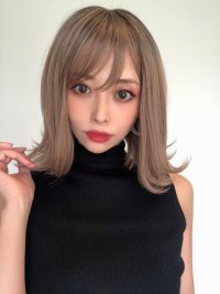 動画有り【外ハネボブ】ミルクティベージュ×根元ダーク