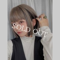 【アンブレラカラー切りっぱなしボブ】ミルクグレージュ×ナチュラルブラック