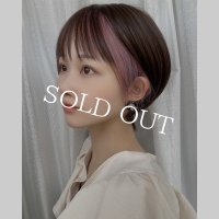 【インナーカラーショート】ブラウンベージュ×インナーピンク