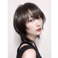 【顔周りウルフ×ストレートボブ】ナチュラルブラック（軽量ウィッグ）