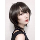 【顔周りウルフ×ストレートボブ】ナチュラルブラック（軽量ウィッグ）