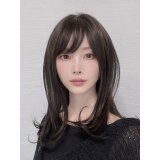 軽量ウィッグ【抜け感レイシーミディ】ダークモカブラウン