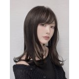 軽量ウィッグ【抜け感レイシーミディ】ダークモカブラウン