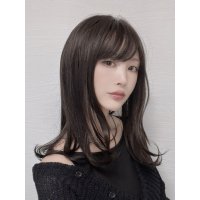 軽量ウィッグ【抜け感レイシーミディ】ダークモカブラウン