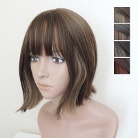 艶消しファイバー【ぷつっとくびれボブ（イヤリングカラー）】全4色（軽量ウィッグ）
