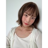 艶消しファイバー【ぷつっとくびれボブ（イヤリングカラー）】ライトブラウン×ブロンドベージュ（軽量ウィッグ）