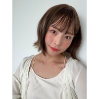 艶消しファイバー【ぷつっとくびれボブ（イヤリングカラー）】ライトブラウン×ブロンドベージュ（軽量ウィッグ）