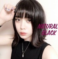 【人毛100％】総手植え前髪ウィッグ（ぱっつん）【スリムバング#01】ナチュラルブラック