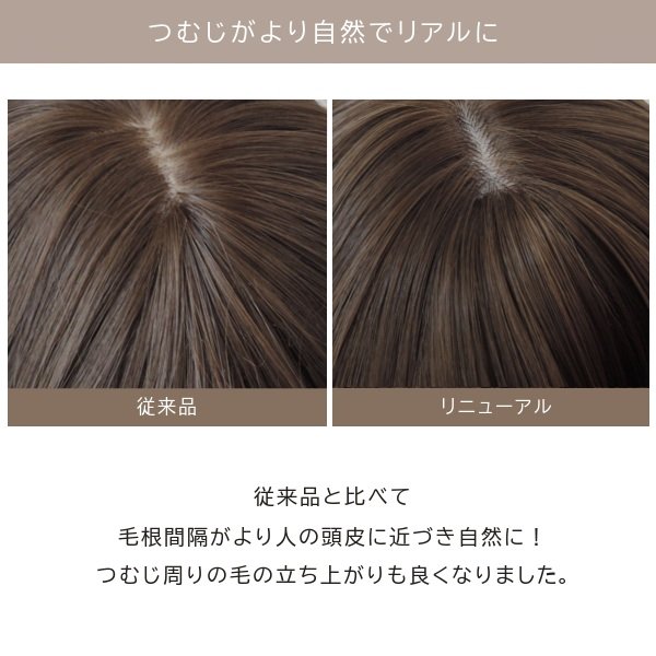 画像19: 艶消しファイバー【ぷつっとくびれボブ（イヤリングカラー）】ビターチョコ×アッシュ（軽量ウィッグ） (19)