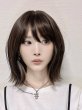 画像7: 艶消しファイバー【ぷつっとくびれボブ（イヤリングカラー）】ビターチョコ×アッシュ（軽量ウィッグ） (7)